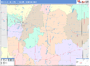Battle Creek Metro Area Wall Map Color Cast Style